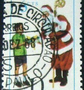 Selo postal do Brasil de 1968 Papai Noel - C 626 N1D