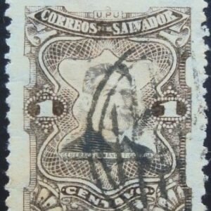 Selo postal de El Salvador de 1910 General Fernando Figueroa FRANQUEO DEFICIENTE