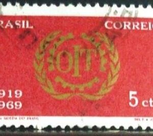 Selo postal do Brasil de 1969 O.I.T.
