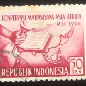 Selo postal da Indonésia de 1956 Asian and African Students' Conference 50