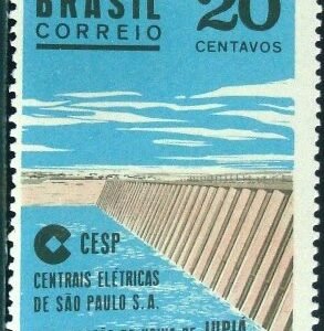Selo postal do Brasil de 1969 Usina de Jupiá N