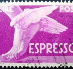 Selo postal Itália 1955 Winged Foot