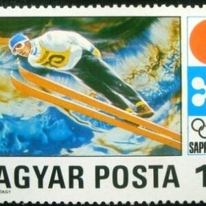 Selo postal da Hungria de 1971 Ski-jump