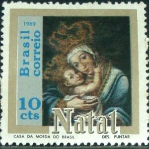 Selo postal do Brasil de 1969 Nossa Senhora das Alegrias