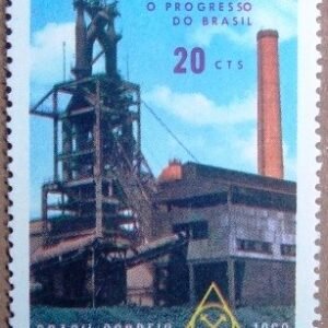Selo postal do Brasil de 1969 Usiminas