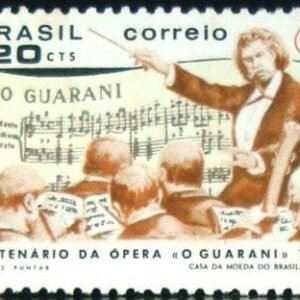 Selo postal do Brasil de 1970 Carlos Gomes