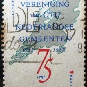 Selo postal da Holanda de 1987 Map of the Netherlands