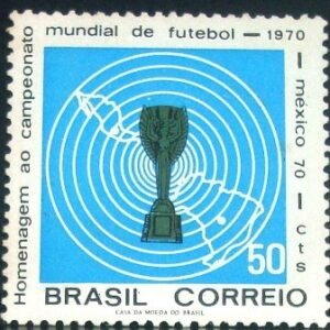 Selo postal do Brasil de 1970 Taça Jules Rimet