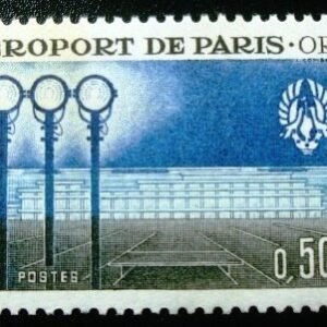 Selo postal da França de 1961 Paris airport