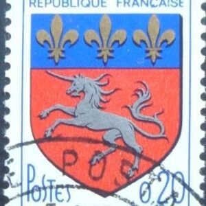 Selo postal da França de 1966 Saint-Lô U sev