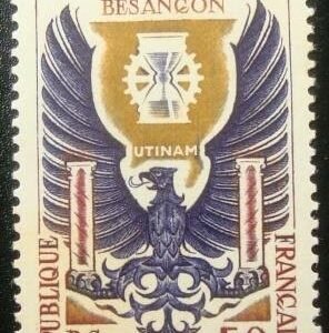 Selo postal da França de 1962 Centennial School of Watchmaking