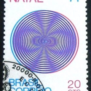 Selo postal do Brasil de 1971 Natal 20