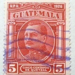 Selo postal da Guatemala de 1929 José María Orellana Pinto
