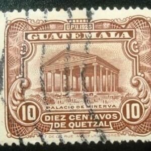 Selo postal da Guatemala de 1929 Temple of Minerva1 10