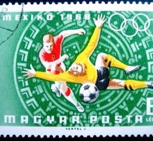 Selo postal da Hungria de 1968 Football