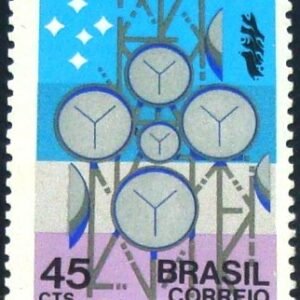 Selo postal do Brasil de 1972 Telecom