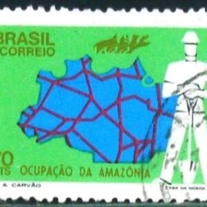 Selo postal do Brasil de 1972 Ocupoação da Amazônia - C 736 U