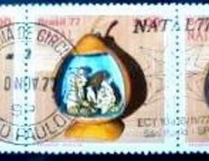 Tira de selos postais do Brasil de Natividade 2