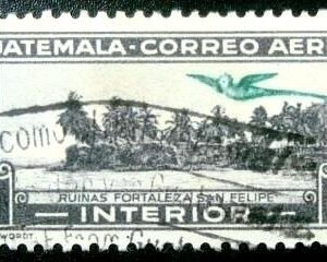Selo postal da Guatemala de 1935 Ruins of Port San Felipe