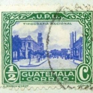 Selo postal da Guatemala de 1936 Bureau of Printing