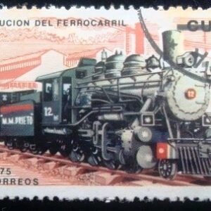 Selo postal de Cuba de 1975 Evolucion del Ferro Carril 3