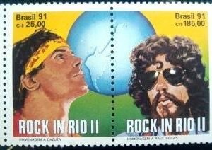 Se-tenant do Brasil de 1991 Rock in Rio II N SET