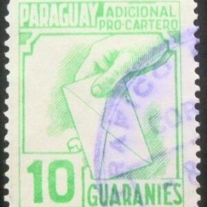 Selo postal do Paraguai de 1986 Support the postman 3 Y