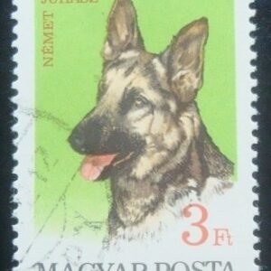 Selo postal da Hungria de 1967 German Shepherd U