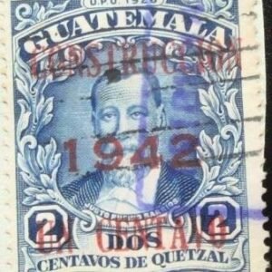Selo postal da Guatemala de 1942 President Justo Rufino Barrios 1c