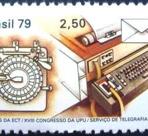 Selo postal do Brasil de 1979 Serviço de Telegrafia