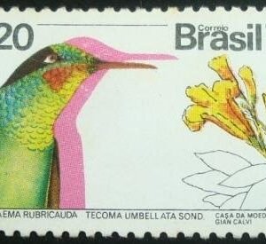 Selo postal do Brasil de 1973 Ipê e Beija-flor - C 783 N
