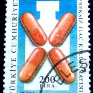 Selo postal da Turquia de 1988 No Drug Abuse 200