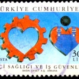 Selo postal da Turquia de 1988 Occupational Safety and Health for Workers