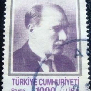 Selo postal da Turquia de 1990 Kemal Ataturk 1000