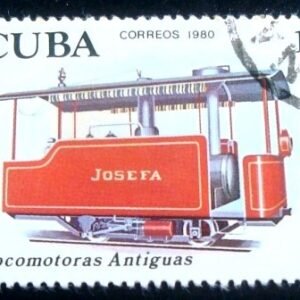 Selo postal de Cuba de 1980 Locomotive Josefa