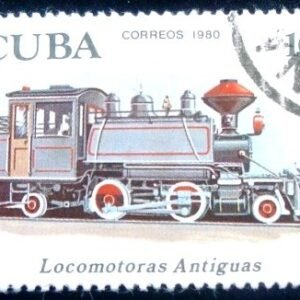 Selo postal de Cuba de 1980 Locomotive 2-4-2
