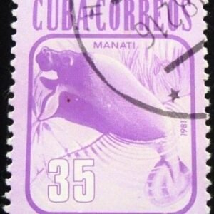 Selo postal de Cuba de 1981 West Indian Manatee