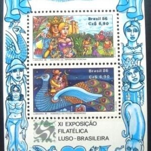 Bloco postal do Brasil de 1986 LUBRAPEX 86