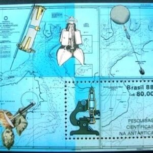 Bloco postal do Brasil de 1988 Antártica