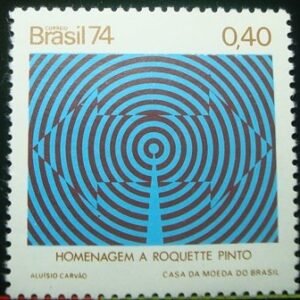 Selo postal do Brasil de 1974 Rádio