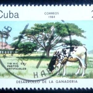 Selo postal de Cuba de 1984 Cattle