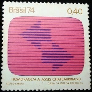 Selo postal do Brasil de 1974 TV