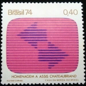 Selo postal do Brasil de 1974 TV - C 837 N
