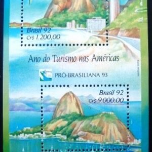 Bloco postal do Brasil de 1992 Ano do Turismo M