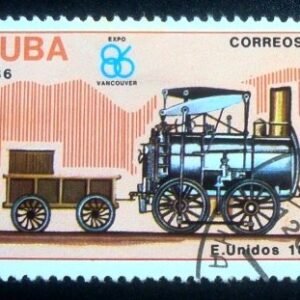 Selo postal de Cuba de 1986 Stourbridge Lion