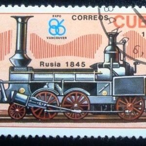 Selo postal de Cuba de 1986 Russia 1845