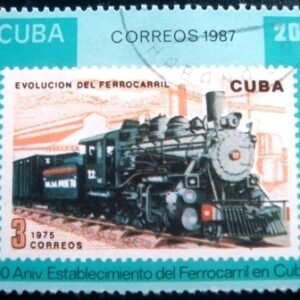 Selo postal de Cuba de 1987 Evolution of railway 20