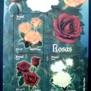 Bloco postal do Brasil de 2007 Rosas