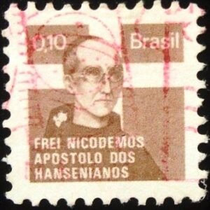 Selo postal do Brasil de 1975 Frei Nicodemos H 17