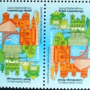 Par de selos postais do Brasil de 2018 Brasil-Luxemburgo